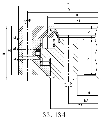三排滚柱式回转支承(13系列)——内齿式